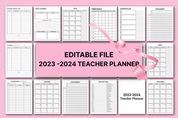 Editable 2023-2024 Teacher Planner: A Comprehensive Tool for Educators