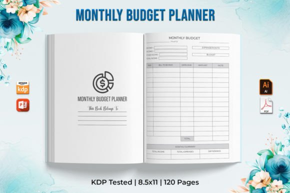 Editable Monthly Budget Planner for KDP