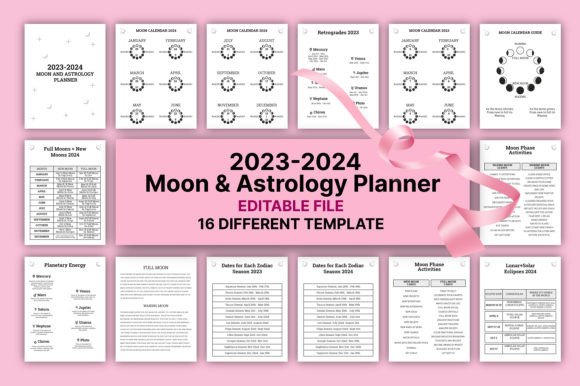 Editable Moon Astrology Planner 2023-24: A Comprehensive Guide for Modern Life