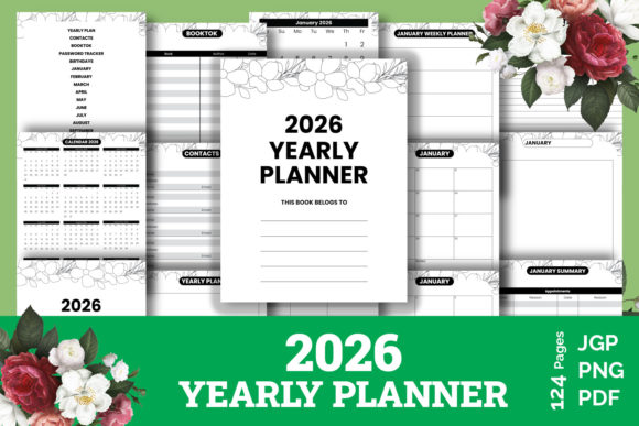 Maximize Your 2026 with the 2026 Yearly Planner Bundle Graphics