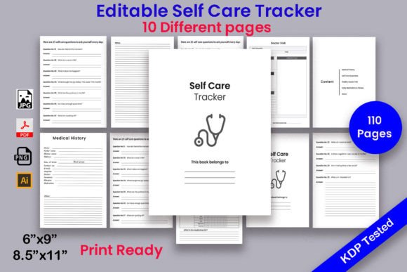 Maximizing Self-Care with the Self Care Tracker KDP Interior Printable