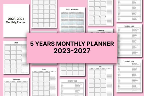 Streamline Your Planning with the 5 Years Monthly Planner for KDP Interior